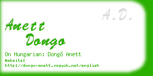 anett dongo business card